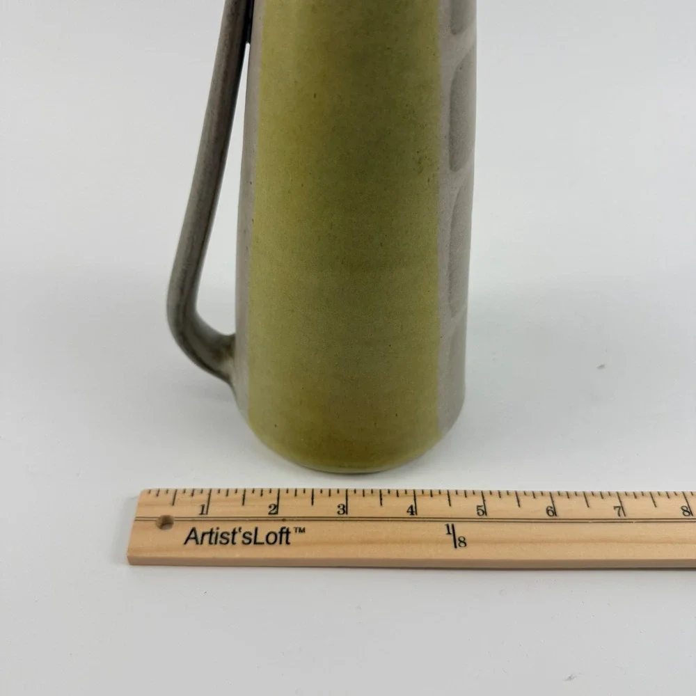 Krosselbach Studio Pottery Modernist Pitcher Vase Blue Green Gray Ceramic